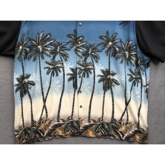 Basic Editions Button Up Shirt Men's Palm Trees 100% Rayon Short Sleeve Size 3XL - Picture 8 of 14